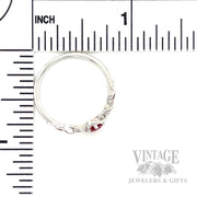 Twisted Ruby Diamond Accented 14k White Gold Ring Scale View