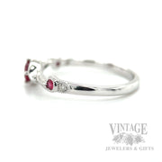 Twisted Ruby Diamond Accented 14k White Gold Ring Side View