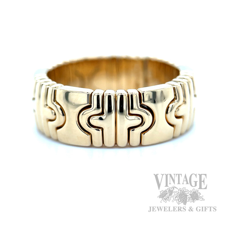 Vintage Bvlgari Parentesi 18k Gold Ring Front View