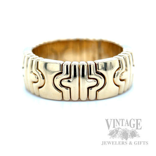 Vintage Bvlgari Parentesi 18k Gold Ring Front View