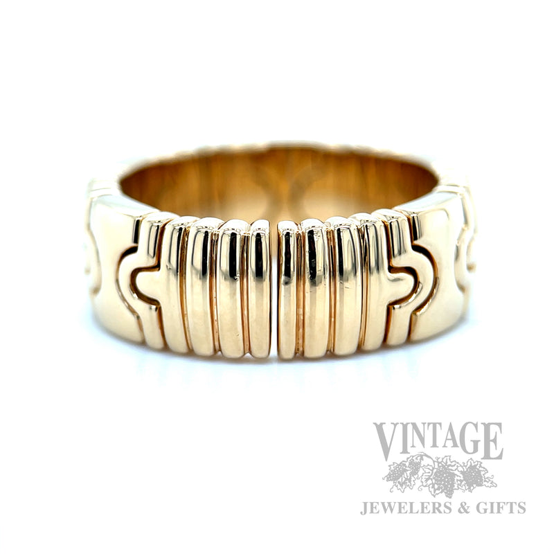 Vintage Bvlgari Parentesi 18k Gold Ring Back View
