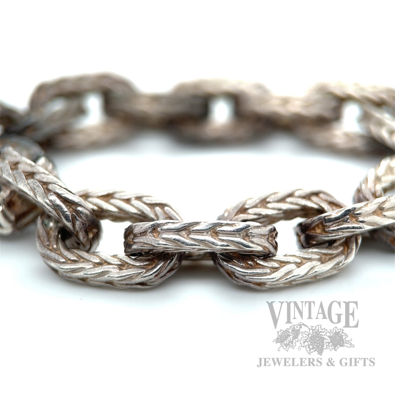 Vintage Hermes George L'Enfant Chain d'Ancre Sterling Silver Link Bracelet