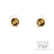 Round Ruby 14k Gold Stud Earrings Back View