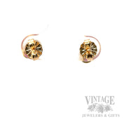 Oval Ruby 14k Gold Stud Earrings Back View