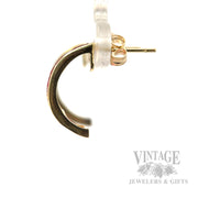 Ruby J-Hoop 14k Gold Earrings Side View