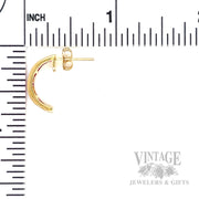 Ruby J-Hoop 14k Gold Earrings Scale View