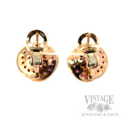 Spiral Rose Ruby Diamond Accented 14k Rose Gold Earrings Back View