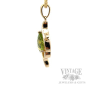 Botanical Peridot Diamond Accented 14k Gold Necklace Side View