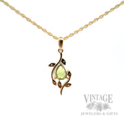 Botanical Peridot Diamond Accented 14k Gold Necklace Back View