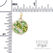 Mosaic Tsavorite Peridot Diamond Accented 14k Gold Necklace Scale View