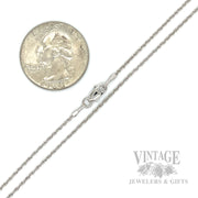Dangling Blue Topaz Diamond Accented 14k White Gold Necklace Chain Scale View