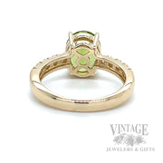 Peridot and Diamond Accented 14k Gold Ring Back/Interior View