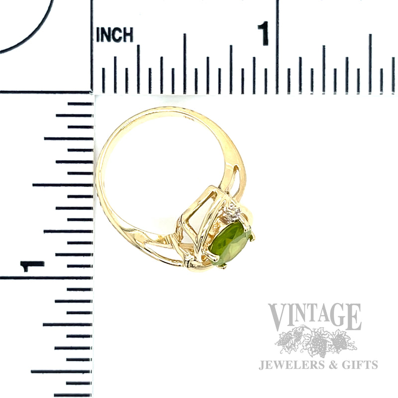 Peridot Diamond Accented Freeform 14k Gold Ring