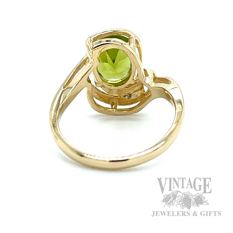 Peridot Diamond Accented Freeform 14k Gold Ring