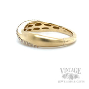 Satin Criss-Cross Diamond Accented 14k Gold Ring SIde View