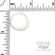 Satin Criss-Cross Diamond Accented 14k White Gold Ring Scale View