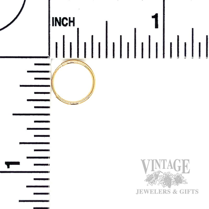 Endless Hoops 10mm 14k Gold Earrings Scale View