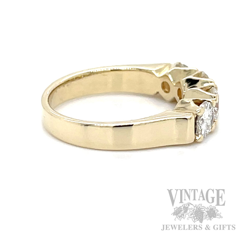 Four Stone 1.4 CTW Diamond 14k Gold Ring Side View
