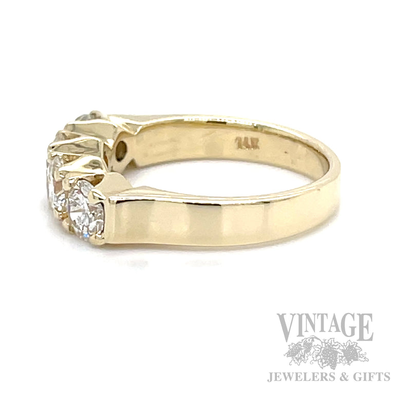 Four Stone 1.4 CTW Diamond 14k Gold Ring Side View