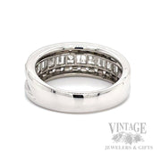 Diamond Multi-Row 14k White Gold Ring Band Back/Interior View