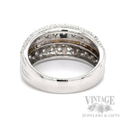 Diamond Pavé Multi-Row 14k Two Tone Gold Ring Back/Interior View