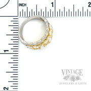 Rose Cut Yellow Diamond 18 Karat Gold Ring Scale View