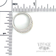 Diamond Pavé Multi-Row 14k Two Tone Gold Ring Scale View
