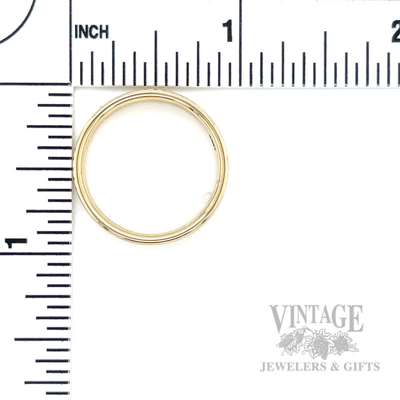 European Style 14k Gold 5mm Ring Band Scale View