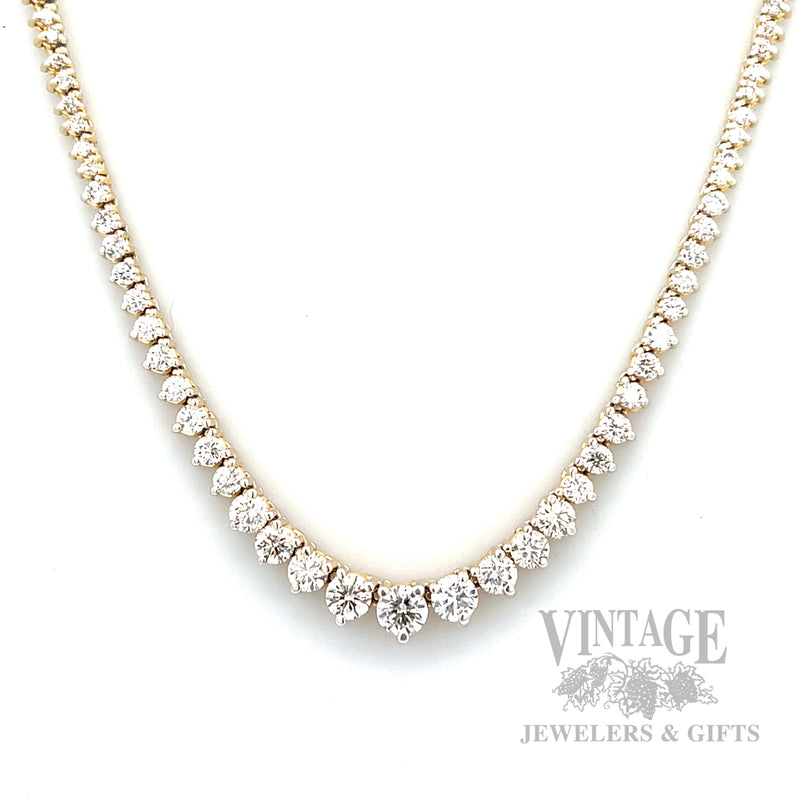 16.5" Riveria Natural Diamond 14k Gold Necklace Front View