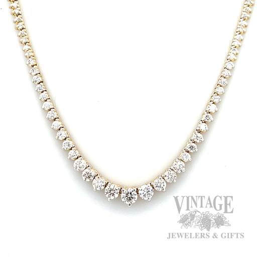 16.5" Riveria Natural Diamond 14k Gold Necklace Front View
