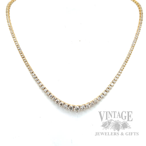 16.5" Riveria Natural Diamond 14k Gold Necklace Front View