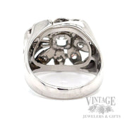 Vintage Floral 14k white gold and .68 CTW diamond ring bottom