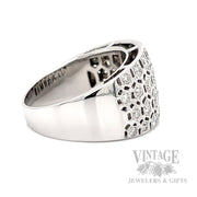Diamond .90 CTW Honeycomb 14K White Gold Wide Band Ring Side 2