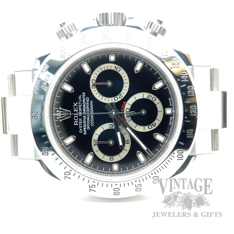 Rolex Cosmograph Daytona 116520 Black Dial Stainless Steel Automatic Chronograph, Pre-Owned Dial