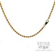24" Solid 3.5 mm 14k Gold Rope Chain Necklace