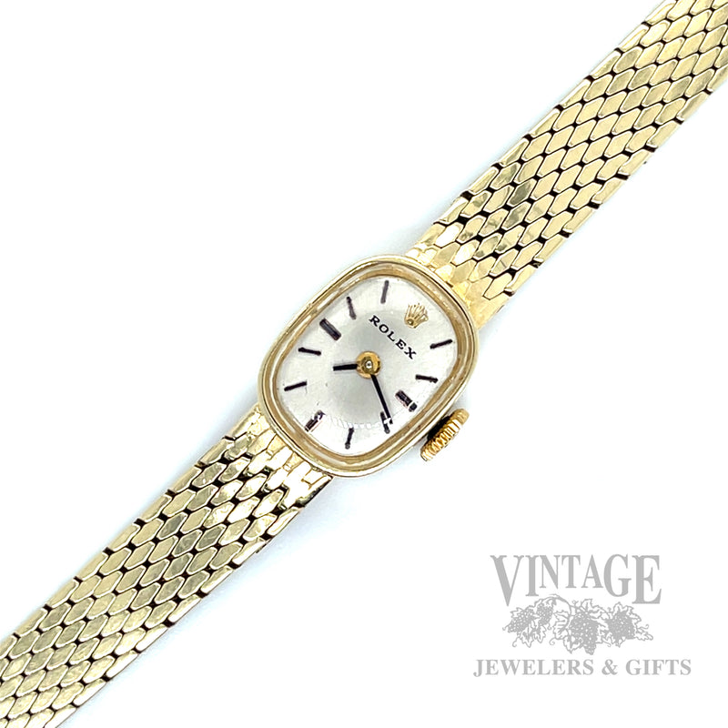 Vintage Rolex Ladies 14K Yellow Gold Mechanical Bracelet Watch – Circa 1960s top