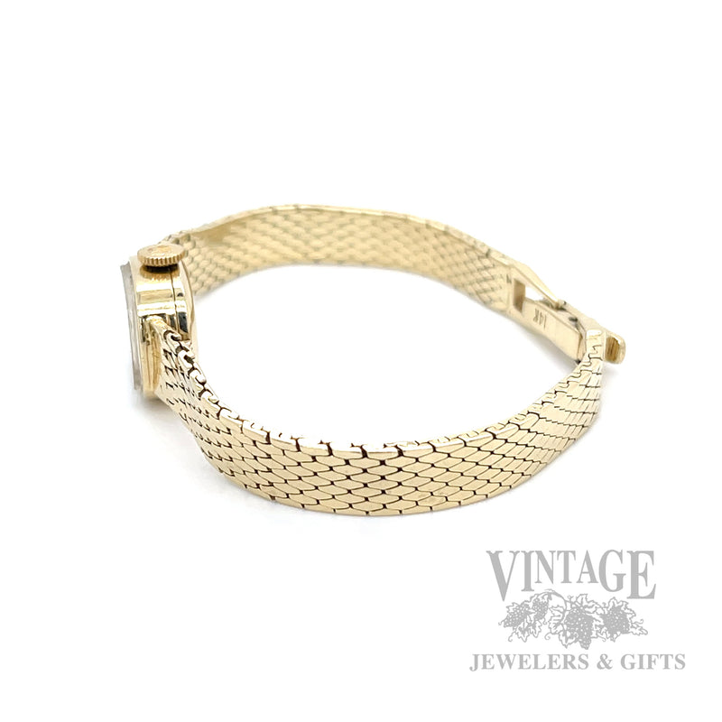Vintage Rolex Ladies 14K Yellow Gold Mechanical Bracelet Watch – Circa 1960s Side