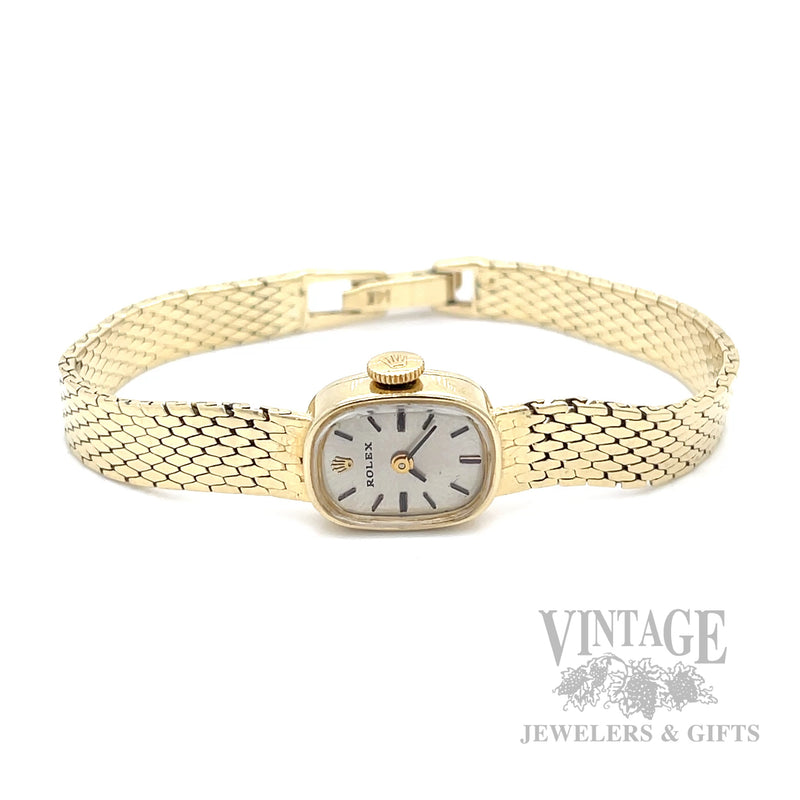 Vintage Rolex Ladies 14K Yellow Gold Mechanical Bracelet Watch – Circa 1960s Top