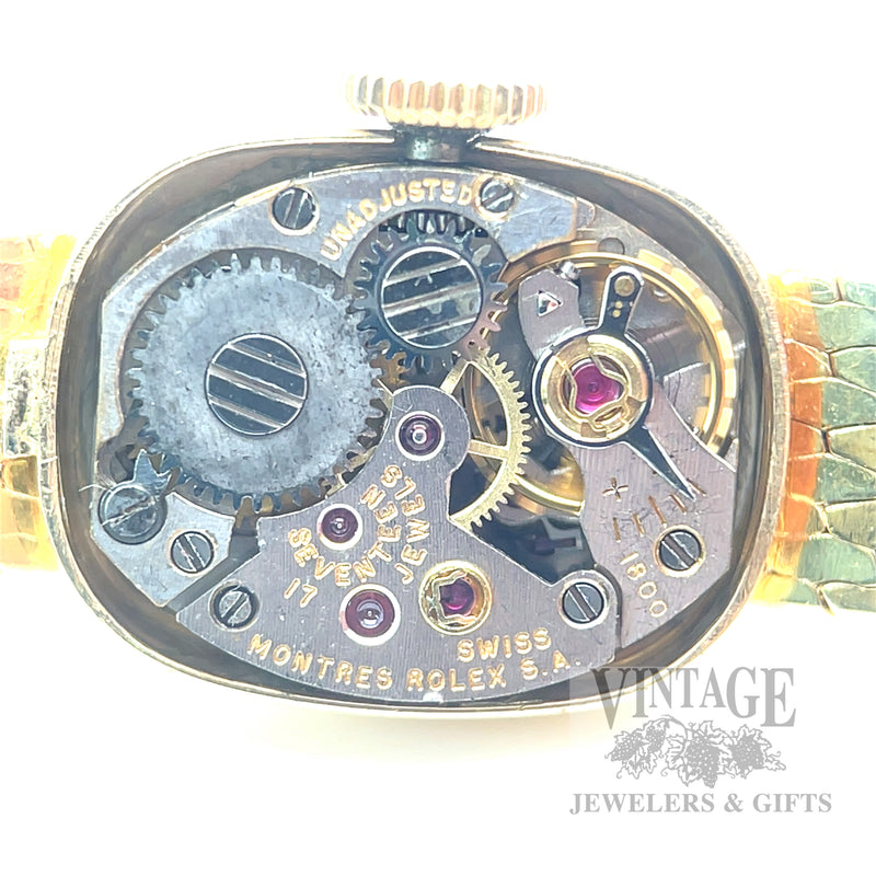 Vintage Rolex Ladies 14K Yellow Gold Mechanical Bracelet Watch – Circa 1960s Rolex 1800 movement