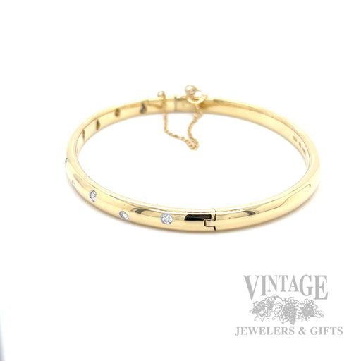 Tiffany & Co. Étoile 0.30 CTW Diamond 18K Gold & Platinum Hinged Bangle Bracelet Side