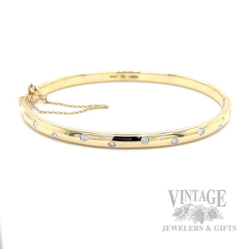 Tiffany & Co. Étoile 0.30 CTW Diamond 18K Gold & Platinum Hinged Bangle Bracelet top