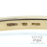 Tiffany & Co. Étoile 0.30 CTW Diamond 18K Gold & Platinum Hinged Bangle Bracelet Stamp and Hallmark