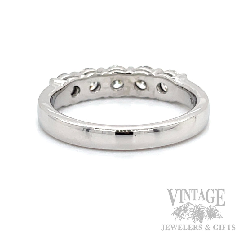 Five Stone Diamond 14k White Gold Ring Band