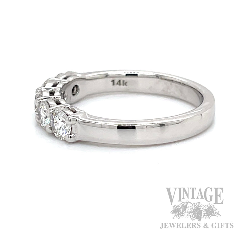 Five Stone Diamond 14k White Gold Ring Band
