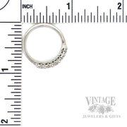 Five Stone Diamond 14k White Gold Ring Band Scale View