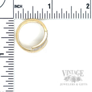 Open Bypass Diamond Pave 14k Gold Ring Scale View