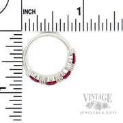 Ruby and Diamond 14k White Gold Ring Band Scale View
