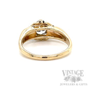 Vintage .75 Carat Natural Diamond 14k Gold Ring Back/Interior View