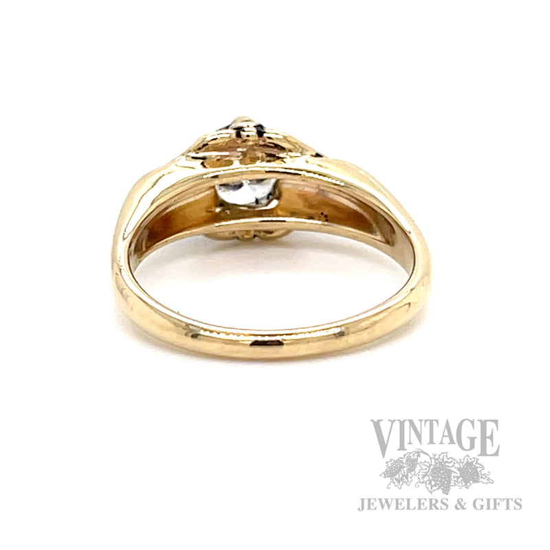 Vintage .75 Carat Natural Diamond 14k Gold Ring Back/Interior View