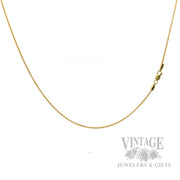 18” Wheat Chain 14k Gold 1.25 mm Necklace Front/Clasp View